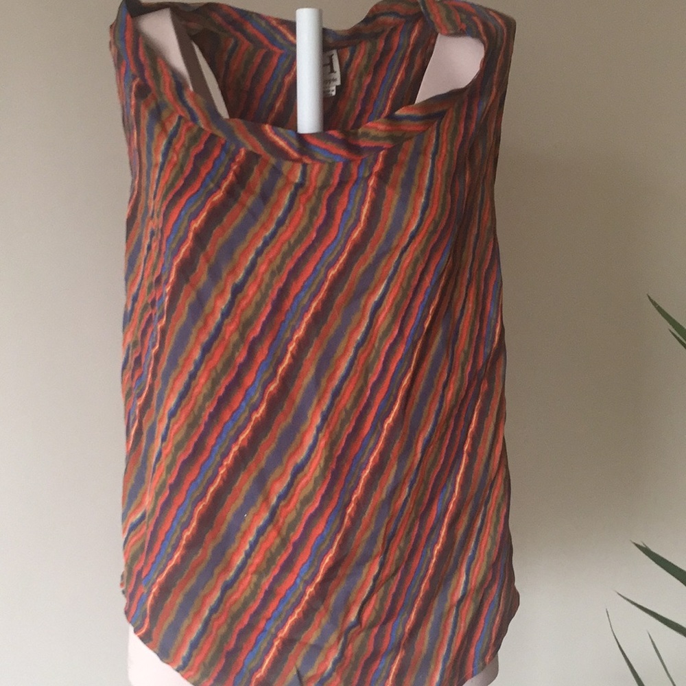 Haute Hippie early aughts multicolored silk cowl neck tank. XS